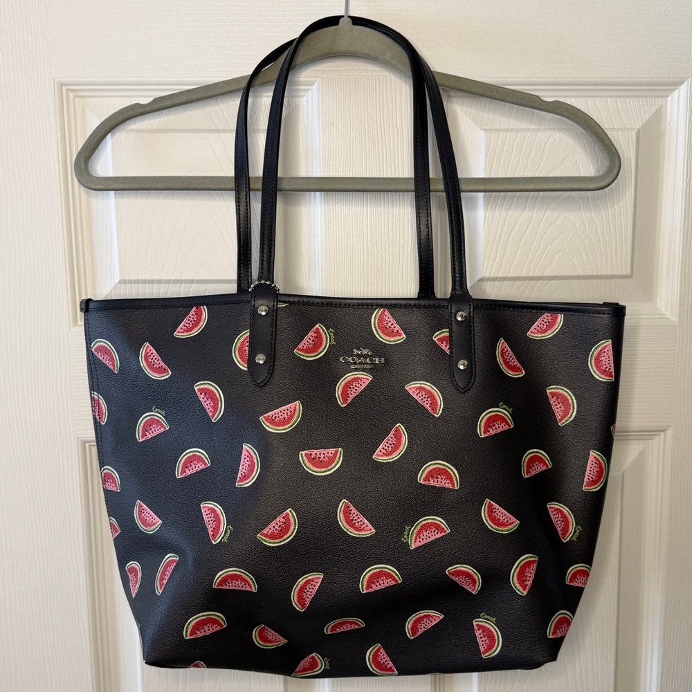 Coach Navy Watermelon Print Tote
